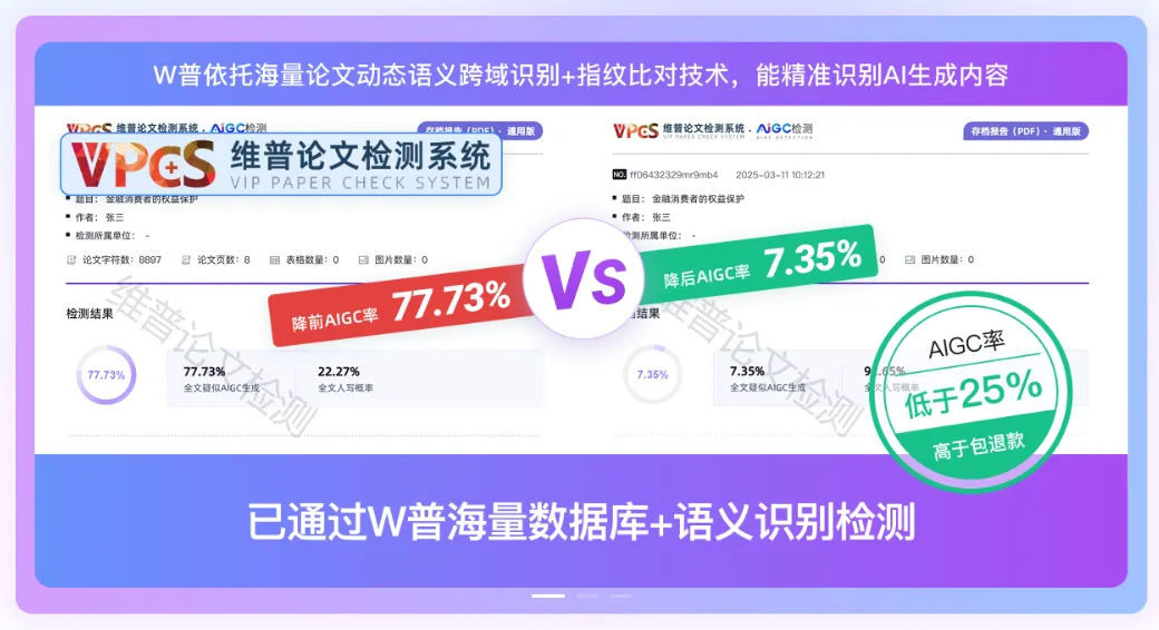 降维普aigc检测效果展示